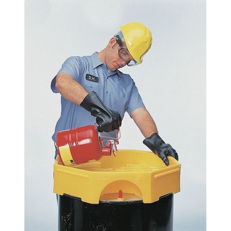 Drum Funnel, Lockable, Yellow / Yellow, No Flame Arrester, 23 5/8 in x 5 1/2 in