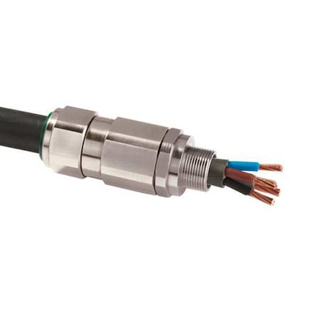 Cable Connector,1 in.,Straight,Silver