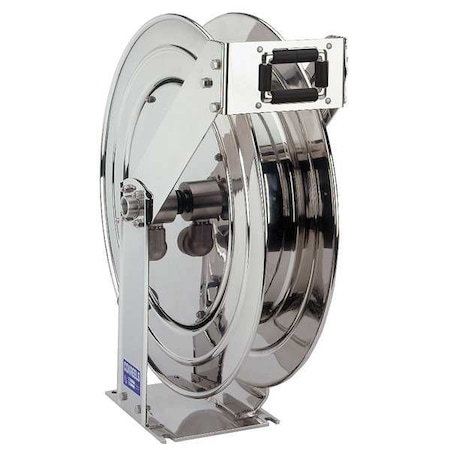 Spring Return Hose Reel, 3/4 in Hose Diameter, 50 ft Length, 300 psi Max. Pressure, Stainless Steel