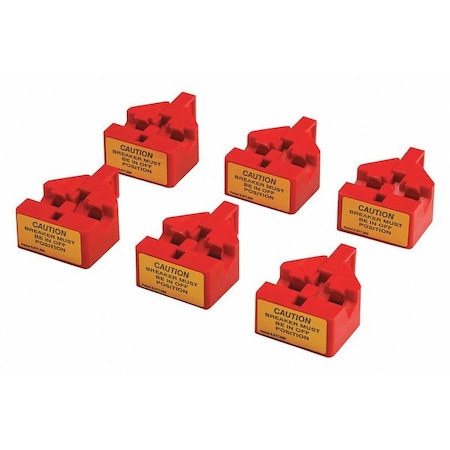 Circuit Breaker Lockout,Red,1-7/8" H,PK6