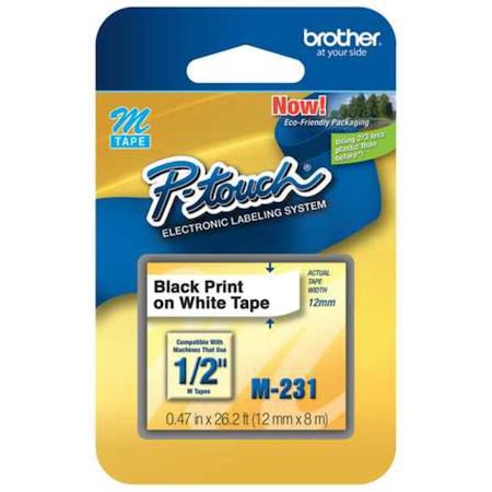 Label/Ribbon Cartridge, White, 1/2 in W