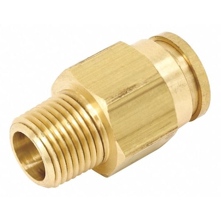 Fitting, Straight, Brass, Push-Fit 3/8 in, MNPT 1/4 in