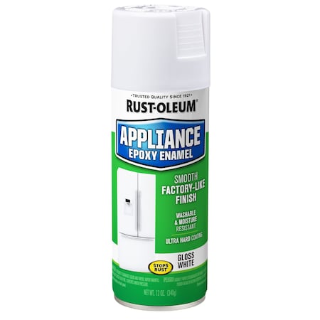 Spray Paint, White, Gloss, Solvent, 12 oz