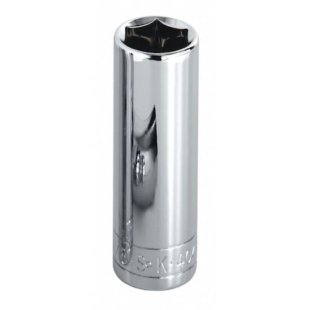 1/2 in Drive, 5/8" SAE, Socket, 6 Points,  Steel, Chrome, 5/8 in