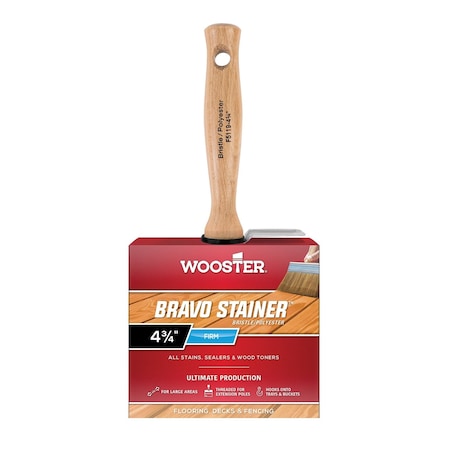 4-3/4" Flat Sash Firm, Polyester Bristle, Paint Brush, Threaded Hardwood Handle