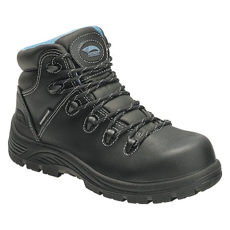 Women's 6-Inch Work Boot, Composite Toe, Leather Upper, Polyurethane Outsole, Lace Up, Black, 7 W