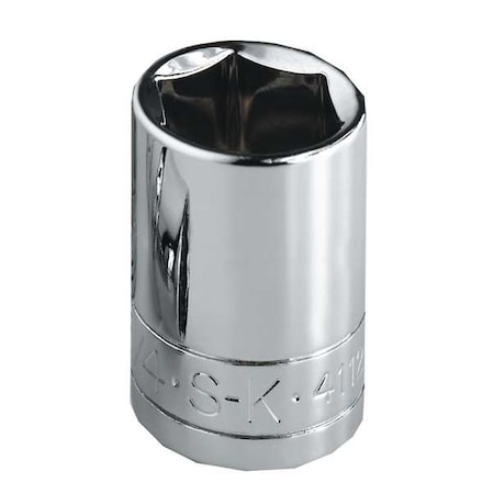 1/2 in Drive, 3/4" SAE Socket, 12 Points,  Steel, Chrome, 3/4 in
