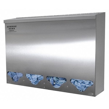 Bulk Dispenser,4 Compartments,Silver