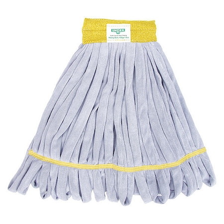 6 in Tube Wet Mop, 16 oz Dry Wt, Quick Change Connection, Cut-End, Yellow, Microfiber