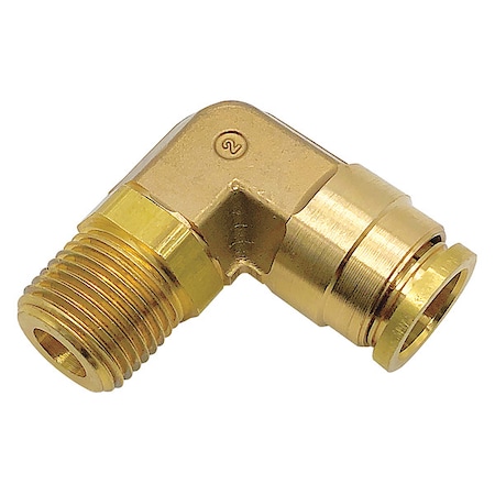Elbow, Brass, Push-Fit3/8 in, MNPT3/8 in