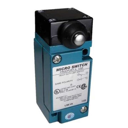 Heavy Duty Limit Switch, Plunger, 1NC/1NO, 10A at 600V AC, Actuator Location: Side
