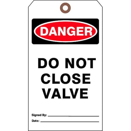 Danger Tag, Authorized Personnel and Restricted Access, Cardstock, 7 in H x 4 in W, White, 25 PK