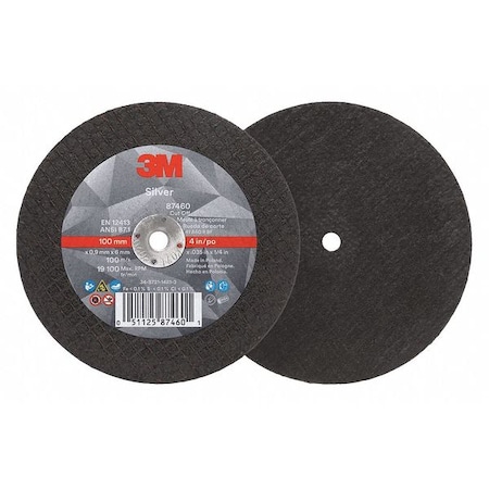 Abrasive Cut-Off Wheel, Type 1, 4 in Dia, 0.035 in Thick, 1/4 in Arbor Hole Size, Ceramic, 60 Grit
