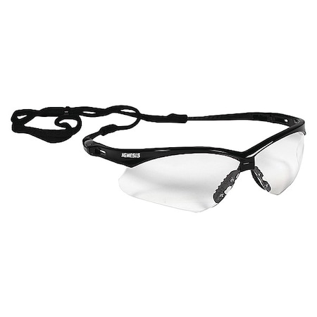 V30 Nemesis Safety Glasses, Anti-Fog & Anti-Scratch, Wraparound, Black Frame, Clear Lens
