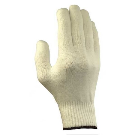 Knit Gloves, Polyester, Flat Uncoated, White, 6, 1 PR