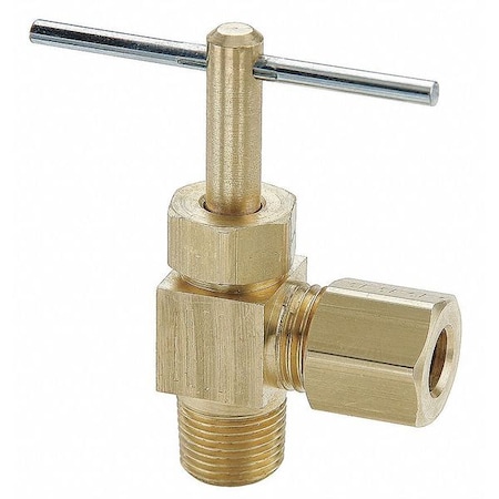 Needle Valve, Angled, 1/8x1/4, Compression