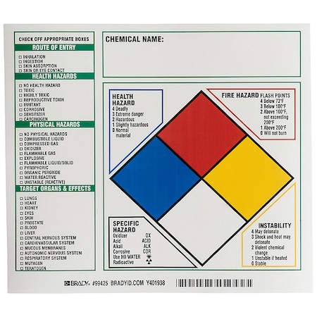 Label, NFR Target Organ, Paper, 8 in W, 7 in H