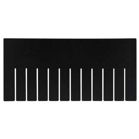 Plastic Divider, Black, 15 1/4 in L, 7 1/4 in H, 6 PK