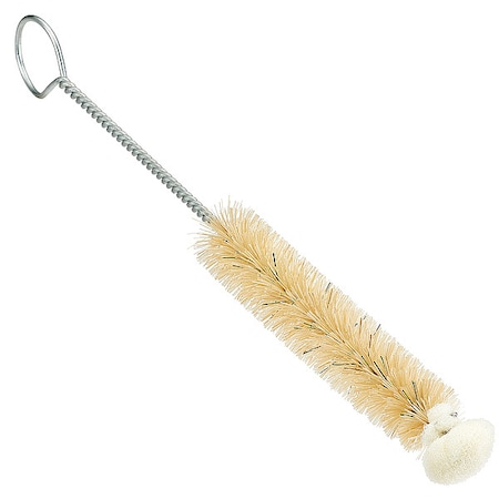 Test Tube Brush, 3 in L Handle, 3 1/4 in L Brush, Natural, 6 1/4 in L Overall