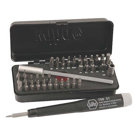 Hex, Phillips, Slotted, Torx(R) Bit 8 in, Drive Size: 4 mm , Num. of pieces:39