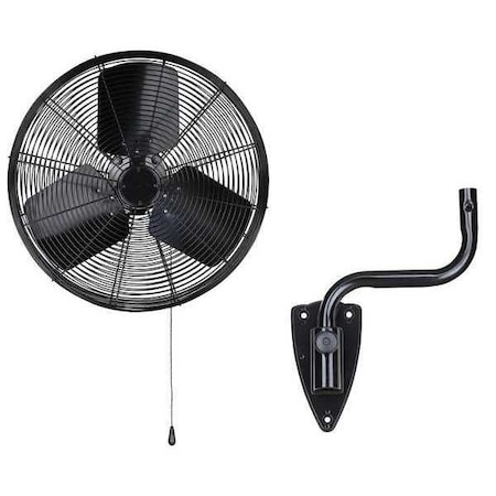 Light Duty Industrial Fan, Wall Mount, 18 in Blade Dia, 120V, 4,000/5,700 cfm, Oscillating
