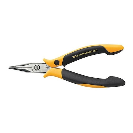 4 3/4 in Needle Nose Plier Two Component Non-Slip Soft Grip Handle Handle
