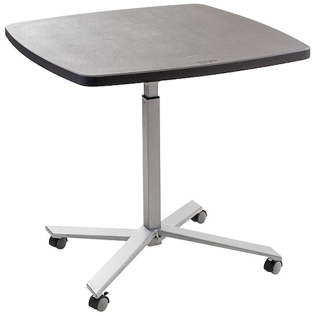 Square Bistro Table, 36" W, 36" L, 30 to 42" H, HDPE Blow Molded Plastic Top, Charcoal