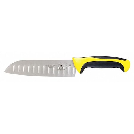 Santoku Knife,Granton Edge,7 In.,Yellow
