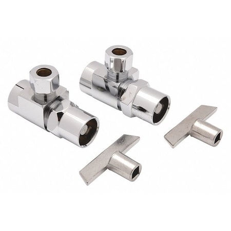 Angle Stop Valve,Chrome,2-3/4 in. L,FIP