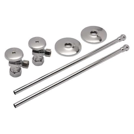 Stop Valve,Chrome,Inlet Size 1/2 in.