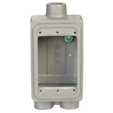 Weatherproof Electrical Box, 25 cu in, FDCC Box Type, 1 Gang, Malleable Iron, Rectangular Shape