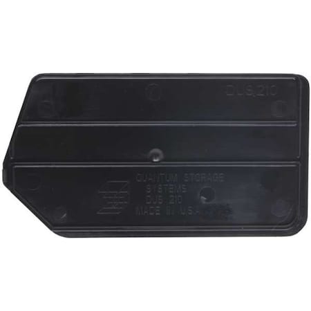 Plastic Divider, Black, 5 in L, 2 3/4 in H, 6 PK