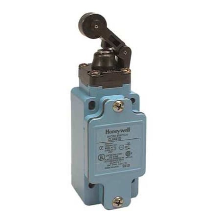 Limit Switch, Plunger, Roller Lever, 1NC/1NO, 10A at 600V AC, Actuator Location: Top