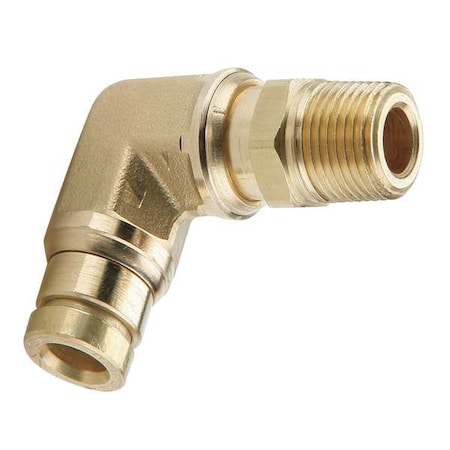 Elbow,Brass,Push-Fit1/2in,MNPT1/4in