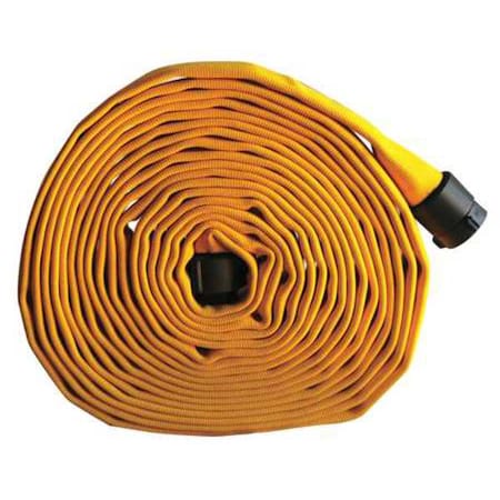 Fire Hose, Double Jacket, 50 ft. Length, 1 1/2 in Hose Inside Dia., EPDM Hose Tube, MNH Fitting A
