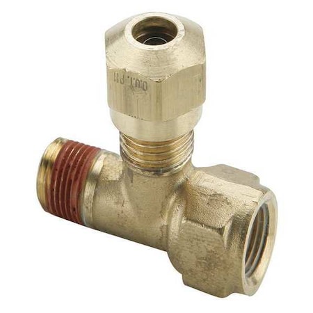 Tee,Brass,Comp1/4",MNPT1/4",Comp1/4"