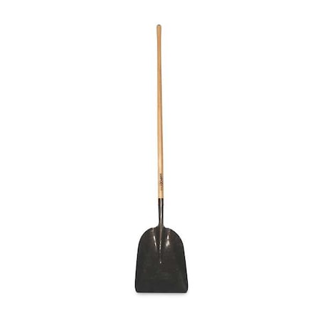 Scoop Shovel, Not Applicable Blade, Aluminum Blade, 43-1/2 in L Yellow Fiberglass Handle