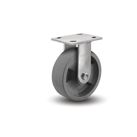 4" X 2" Non-Marking Nylon Hd Glass Filled Rigid Caster, No Brake, Loads Up To 800 lb