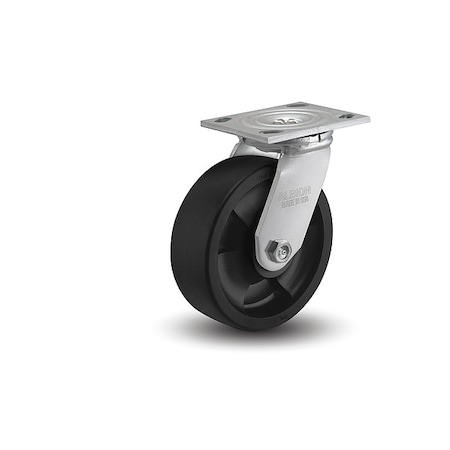 4" X 2" Non-Marking Nylon Glass Filled Hi Temp Swivel Caster, No Brake, Loads Up To 800 lb
