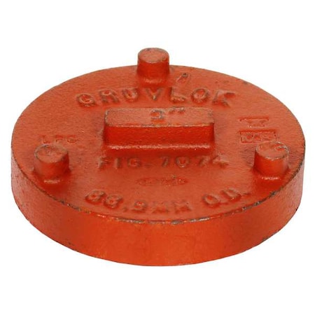 End Cap, Ductile Iron, 4 in, Grooved