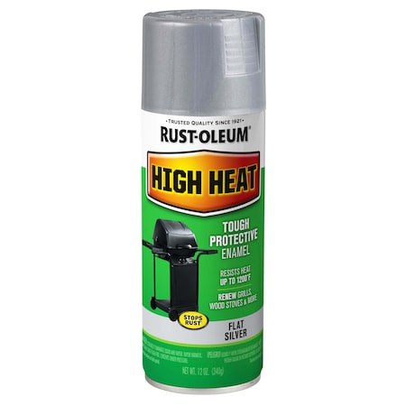 Spray Paint, Silver, Satin, Solvent, 12 Oz