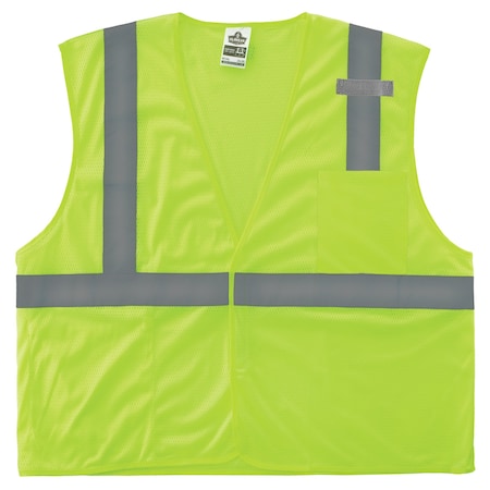 Hi-Vis Safety Vest S Class 2 ,Hook & Loop 1 Mic Tab