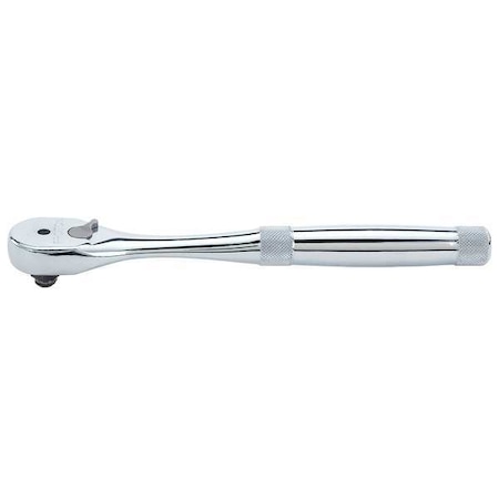 1/4" Drive 45 Geared Teeth Pear Head Style Hand Ratchet, 5-45/64" L, Full Polish Finish