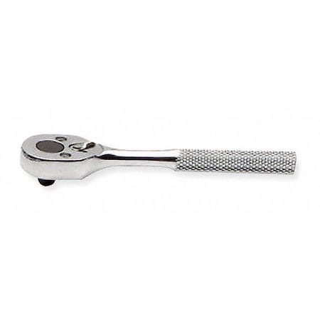 1/4" Drive, 24 Geared Teeth, Pear Head Hand Ratchet, 5" L, Full Polish Finish