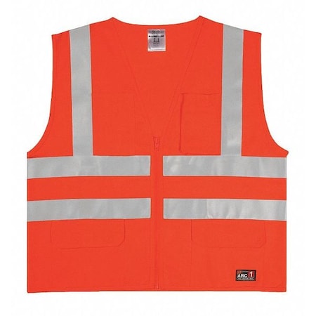 High Visibility Vest,Orange/Red,3XL