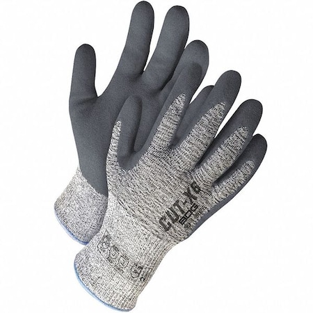 Cut-Resistant Coated Gloves, Cut Level A6 ,Nitrile ,Sandy ,M 1 PR