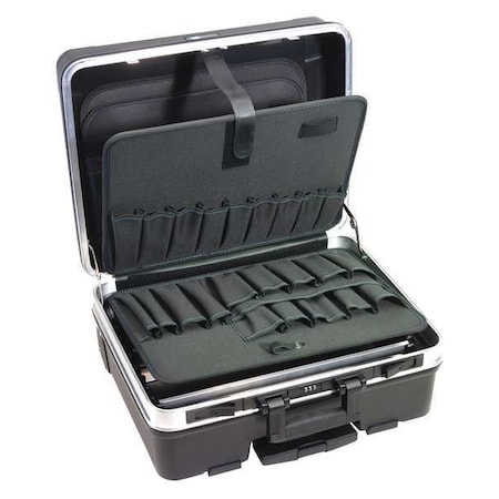 Tool Case with 38 compartments, Plastic, 20 1/4 in H x 17 3/8 in W