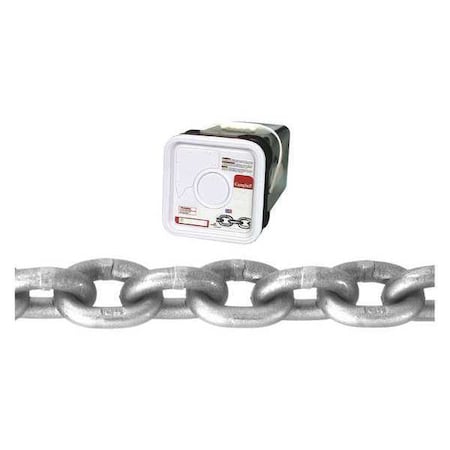 3/8" Grade 43 High Test Chain, Bright, 40' per Square Pail