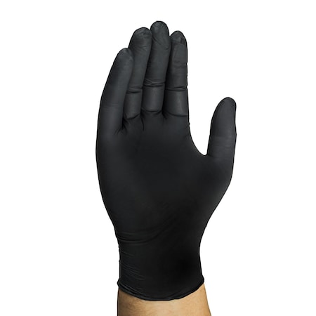 D15, Disposable Gloves, 6 mil Palm, Nitrile, Powder-Free, L (10), 100 PK, Black