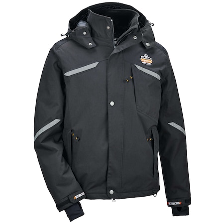 6466 4XL Black Thermal Jacket - 500D Nylon Shell